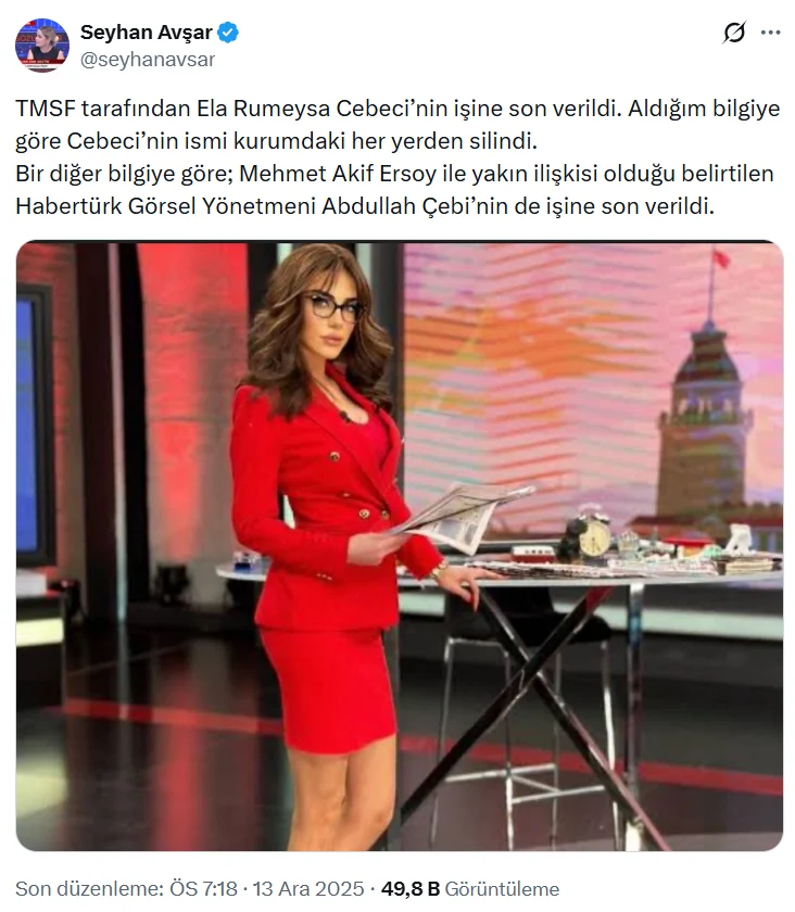 Ela Rümeysa Cebec, Haberi