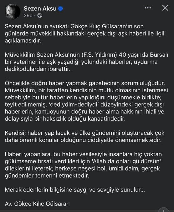Sezen Aksu'nun Avukatı Aşk Haberleri Hakkında Açıklama Yaptı