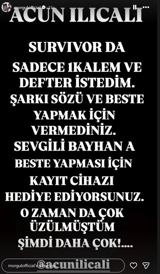 Yılmaz Morgül’den Survivor Tepkisi