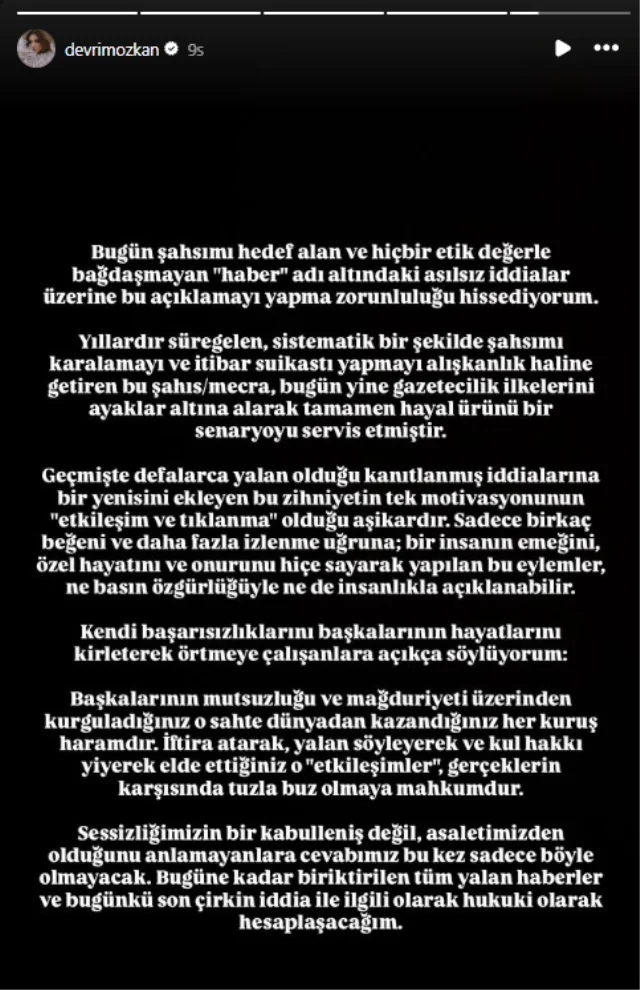 Devrim Özkan Açıklama