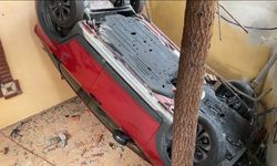 Fren yerine gaza basınca bahçeye uçtu!