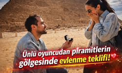 Ünlü oyuncudan piramitlerin gölgesinde evlenme teklifi!