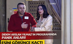Didem Arslan Yılmaz’ın programında panik anları! Eşini görünce kaçtı