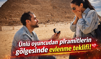 Ünlü oyuncudan piramitlerin gölgesinde evlenme teklifi!