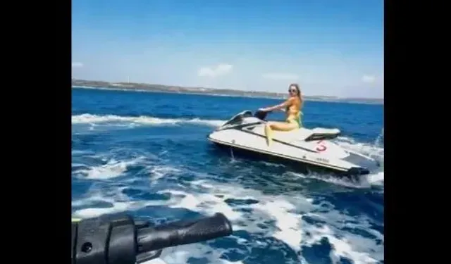 Survivor Aleyna Kalaycıoğlu ile Aysu Keskin’in jet-ski keyfi